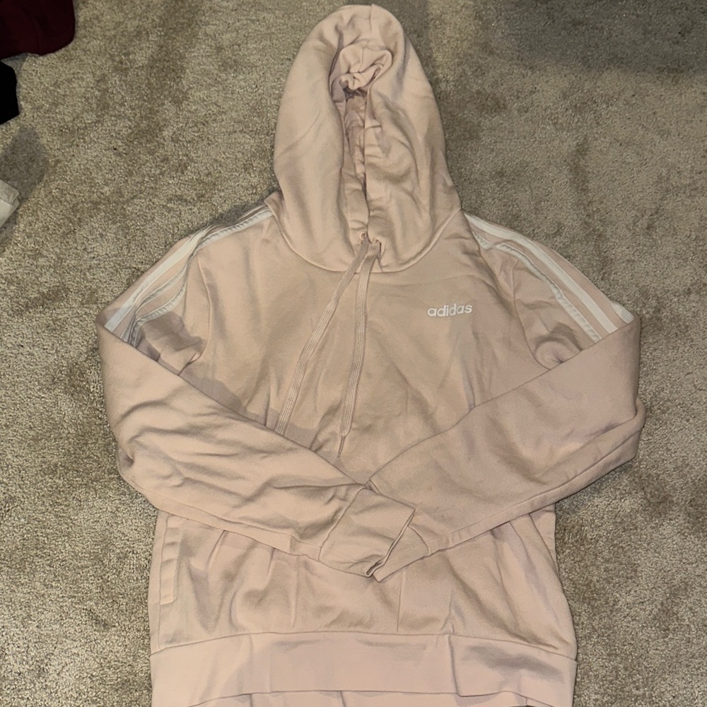 Adidas Light Pink Hoodie with White Accents